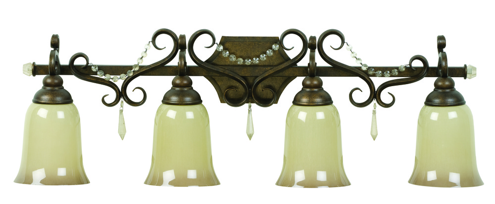 Brasilia 4 Light Vanity in Peruvian Bronze