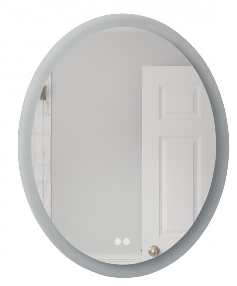30” x 24” x 1.8” Oval LED Mirror, defogger & dimmer, 3000K/4000K/5000K