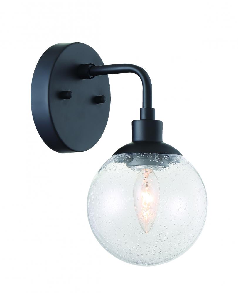 Que 1 Light Wall Sconce in Flat Black