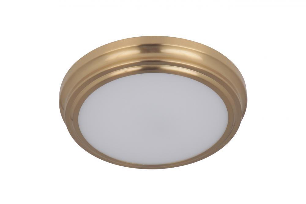 X66 Series 1 Light 9&#34; LED Flushmount in Satin Brass