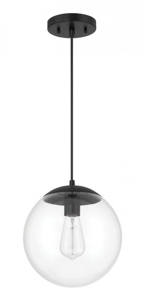 Gaze 10&#34; 1 Light Pendant in Flat Black