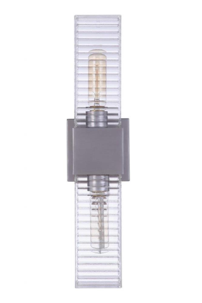 Ridge 18&#34; 2 Light Outdoor Wall Sconce in Satin Aluminum