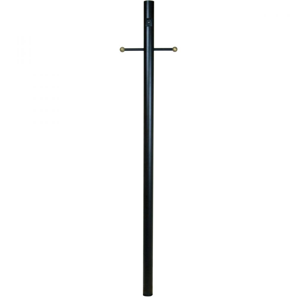 84&#34; Smooth Direct Burial Post w/ Photocell in Textured Black