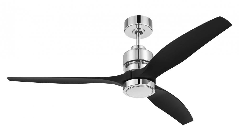 52&#34; Sonnet ceiling fan in Polished Nickel w/ Flat Black Polycarbonate Blades, WIFI control
