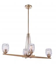 Craftmade 57374-SB - Guiding Star 4 Light Linear Chandelier in Satin Brass