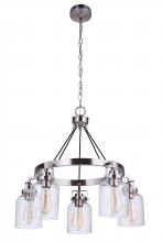 Craftmade 53625-BNK - Foxwood 5 Light Chandelier in Brushed Polished Nickel