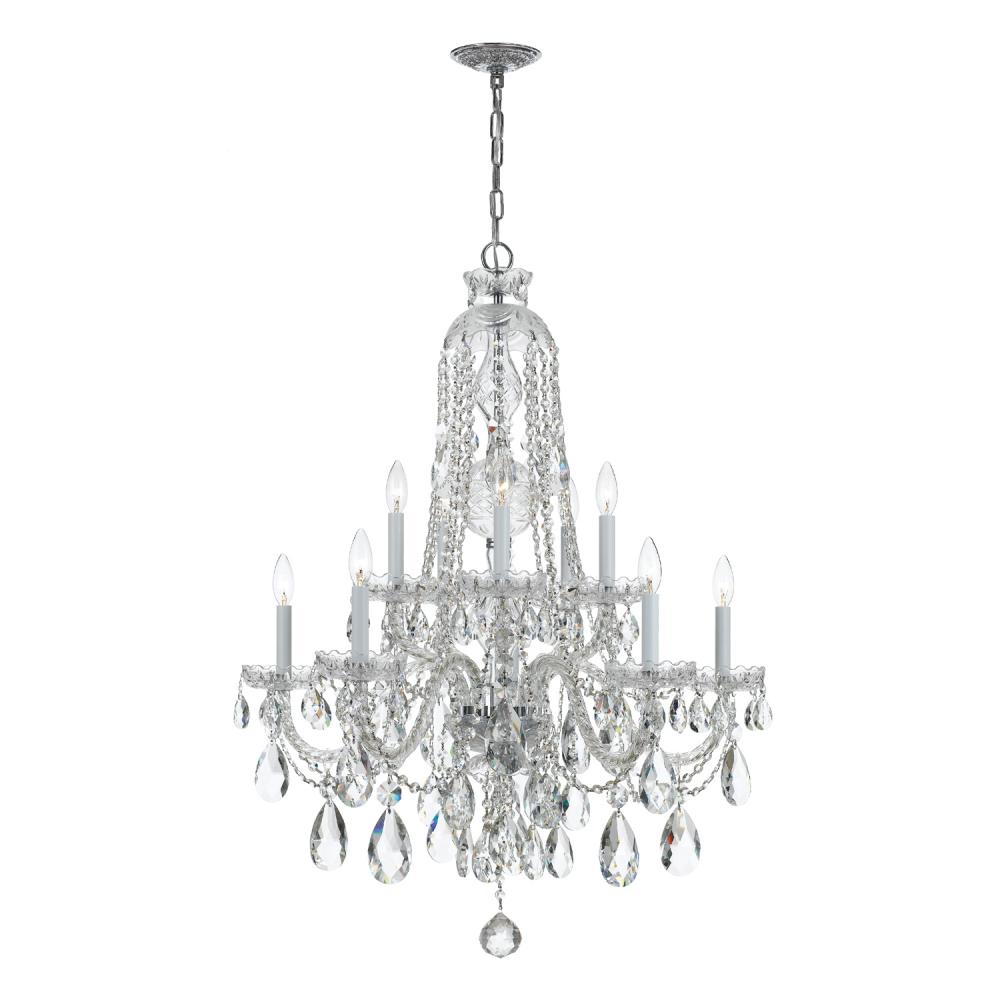 Traditional Crystal 10 Light Spectra Crystal Polished Chrome Chandelier