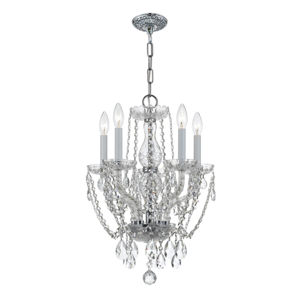Traditional Crystal 5 Light Spectra Crystal Polished Chrome Mini Chandelier