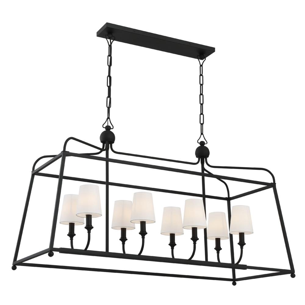 Libby Langdon for Crystorama Sylvan 8 Light Black Forged Chandelier