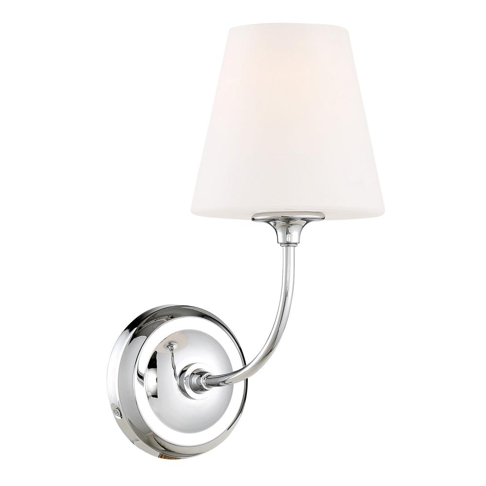 Libby Langdon for Crystorama Sylvan 1 Light Polished Chrome Sconce