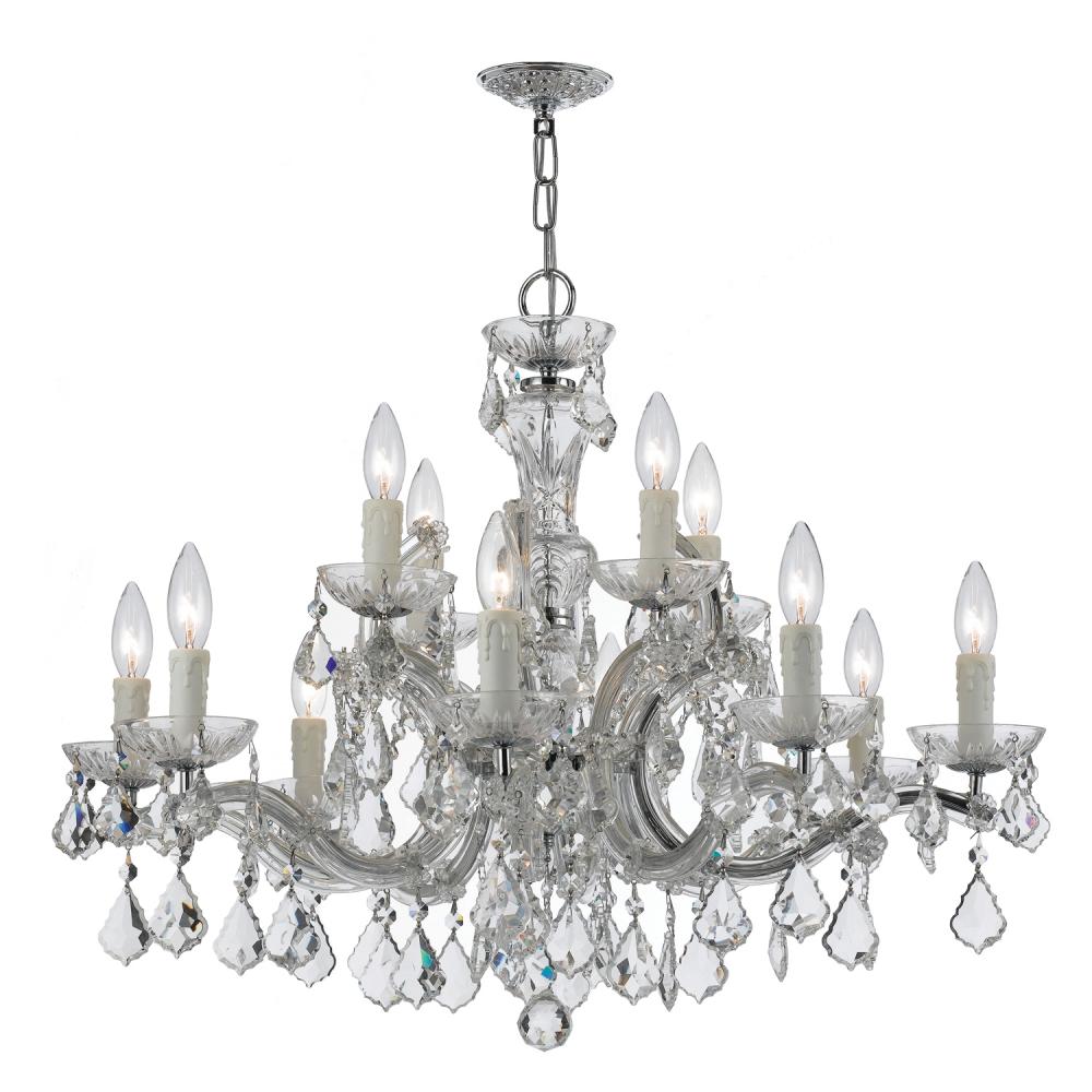Maria Theresa 12 Light Spectra Crystal Polished Chrome Chandelier