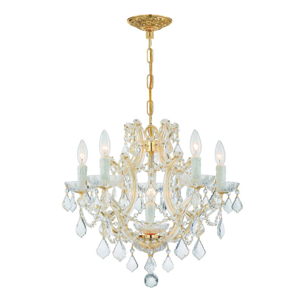 Maria Theresa 6 Light Spectra Crystal Gold Chandelier