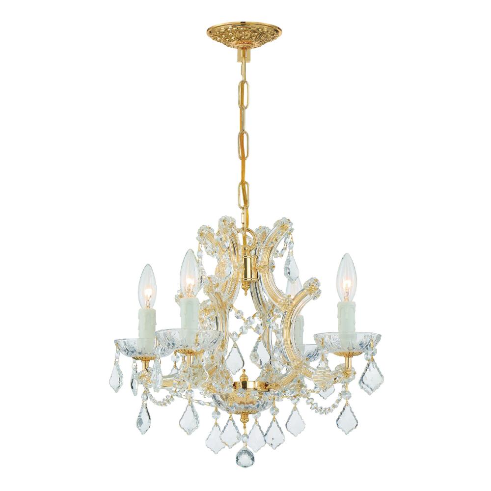 Maria Theresa 4 Light Spectra Crystal Gold Mini Chandelier