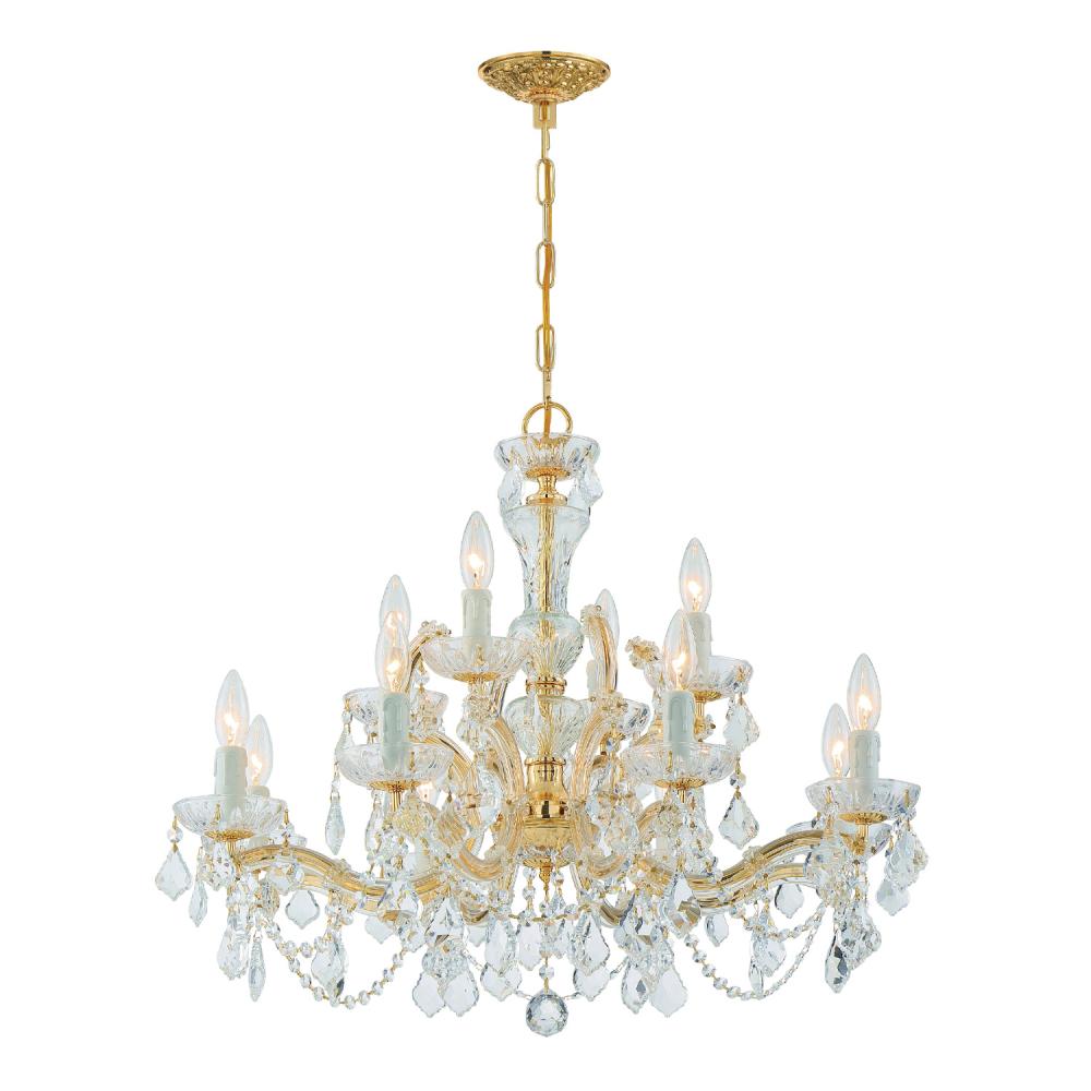 Maria Theresa 12 Light Spectra Crystal Gold Chandelier
