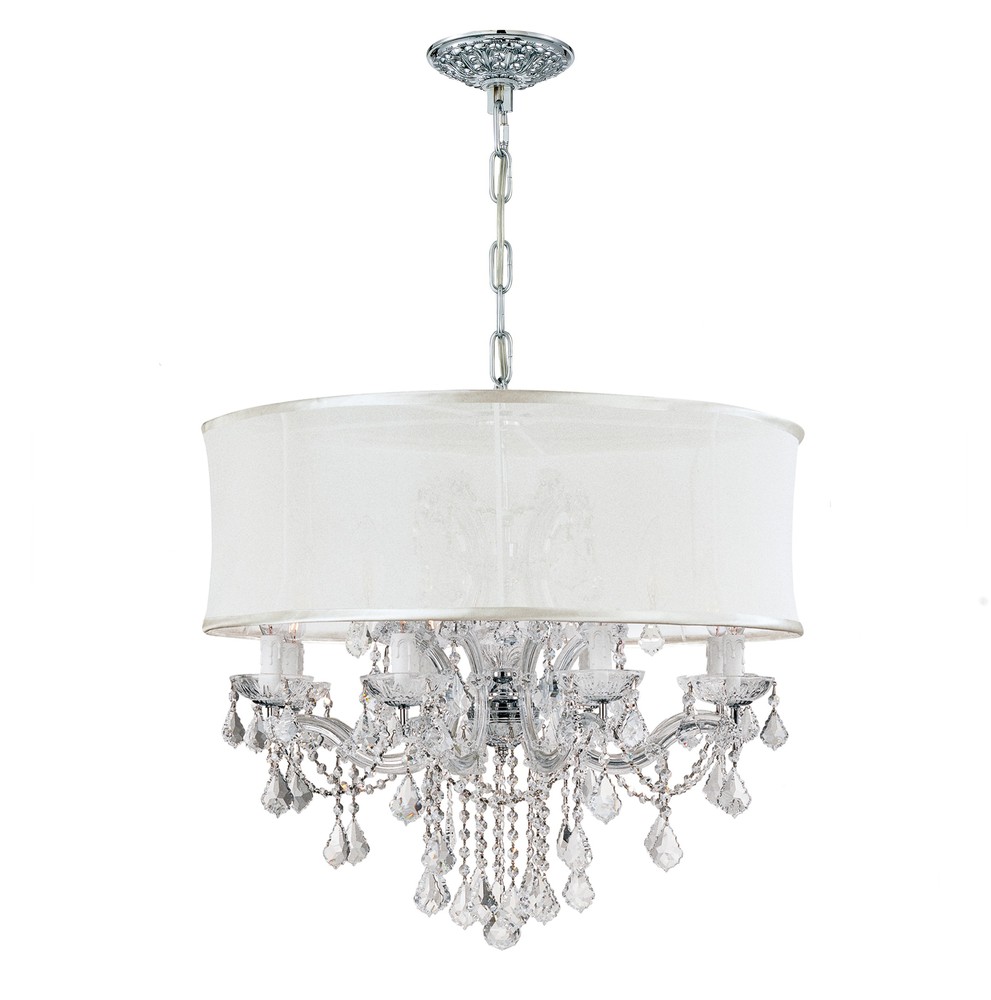 Brentwood 12 Light Swarovski Strass Crystal Smooth Shade Polished Chrome Chandelier