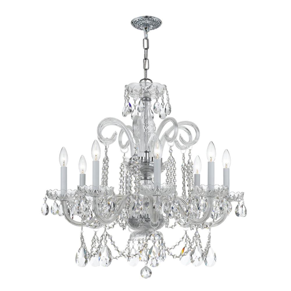 Traditional Crystal 8 Light Spectra Crystal Polished Chrome Chandelier