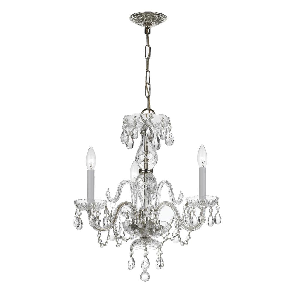 Traditional Crystal 3 Light Spectra Crystal Polished Chrome Mini Chandelier