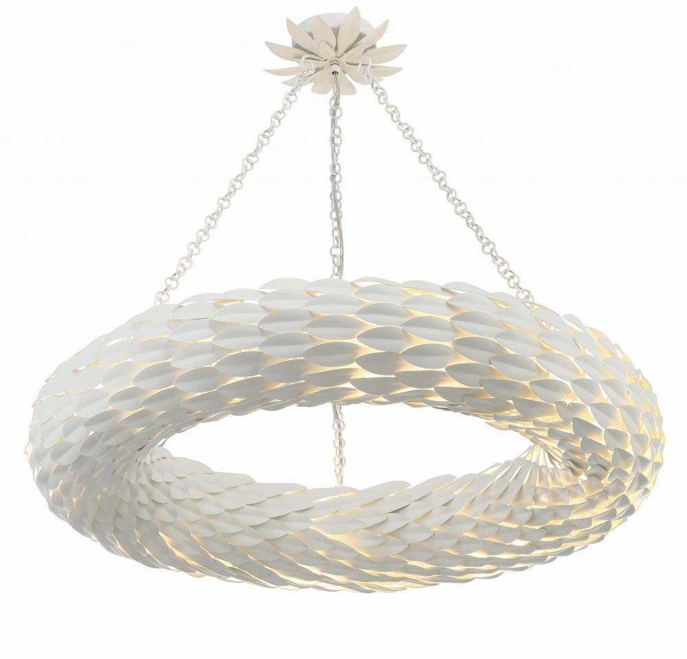 Broche 8 Light Matte White Chandelier