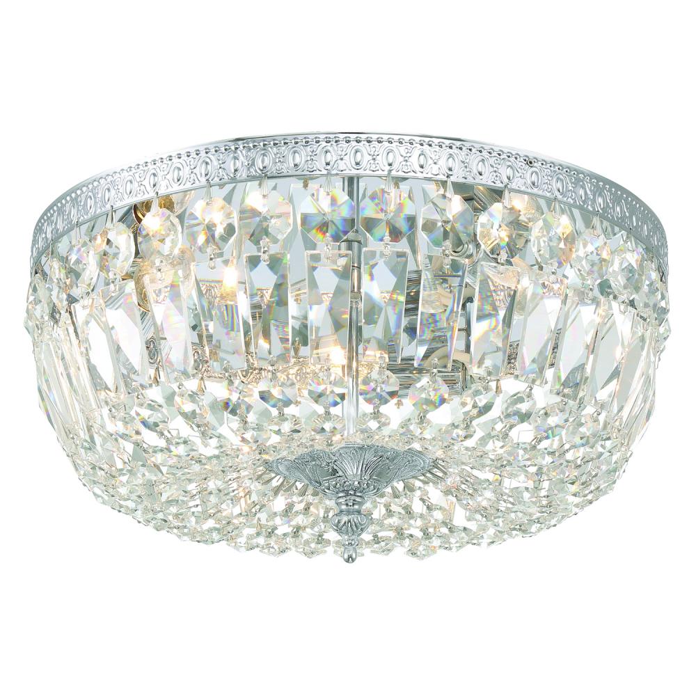 Crystorama 3 Light Spectra Crystal Polished Chrome Flush Mount