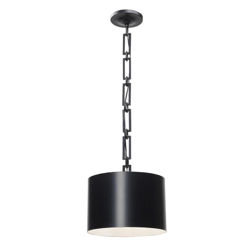 Brian Patrick Flynn for Crystorama Alston 1 Light Matte Black + White Mini Pendant