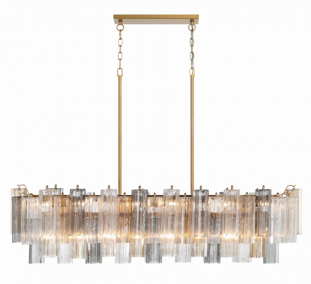 Addis 14 Light Aged Brass Chandelier