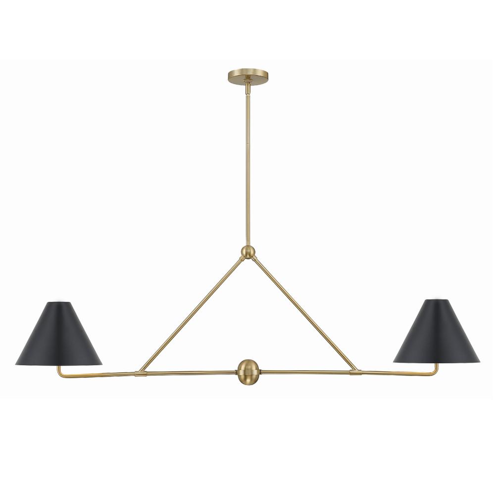 Xavier 4 Light Vibrant Gold Linear Chandelier