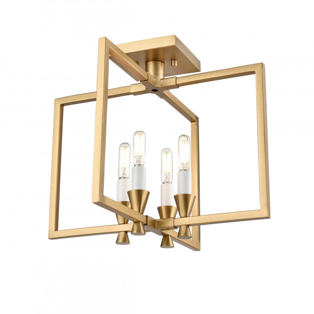 CARISBROOKE 15&#34; SEMI-FLUSH, BRASS
