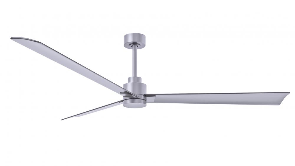 Alessandra 3-blade transitional ceiling fan in brushed nickel finish with brushed nickel blades. Opt