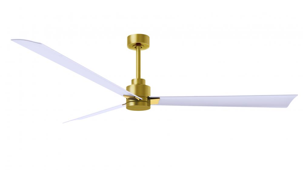 Alessandra 3-blade transitional ceiling fan in brushed brass finish with matte white blades. Optim