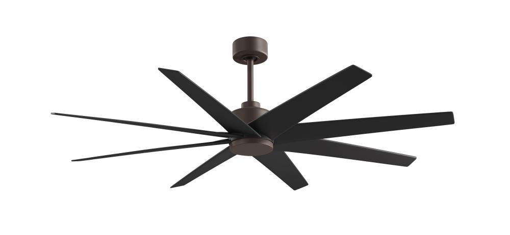 Ariella 8-blade ceiling fan in Textured Bronze and Matte Black blades