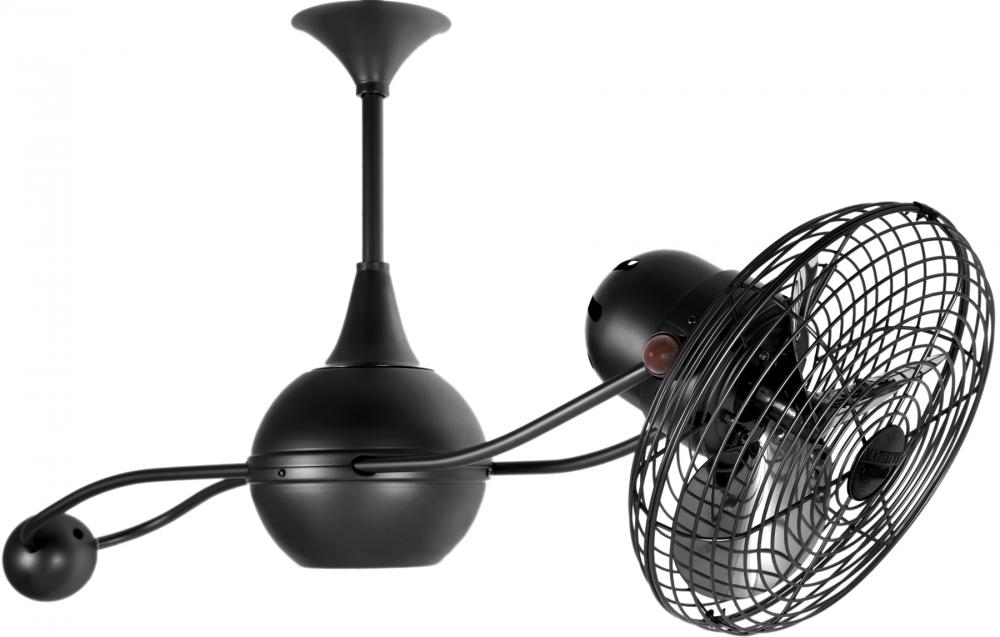 Brisa 360° counterweight rotational ceiling fan in Matte Black finish with metal blades.