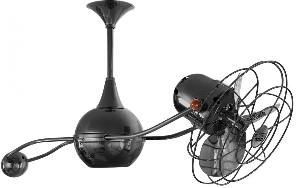 Brisa 360° counterweight rotational ceiling fan in Black Nickel finish with metal blades.