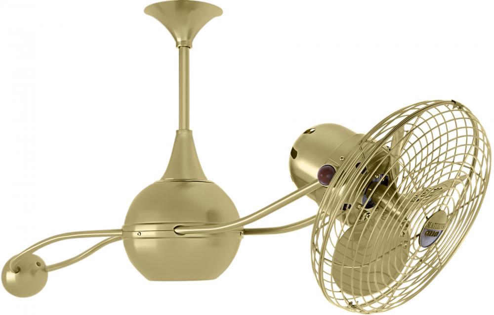 Brisa 360° counterweight rotational ceiling fan in Brushed Brass finish with metal blades.