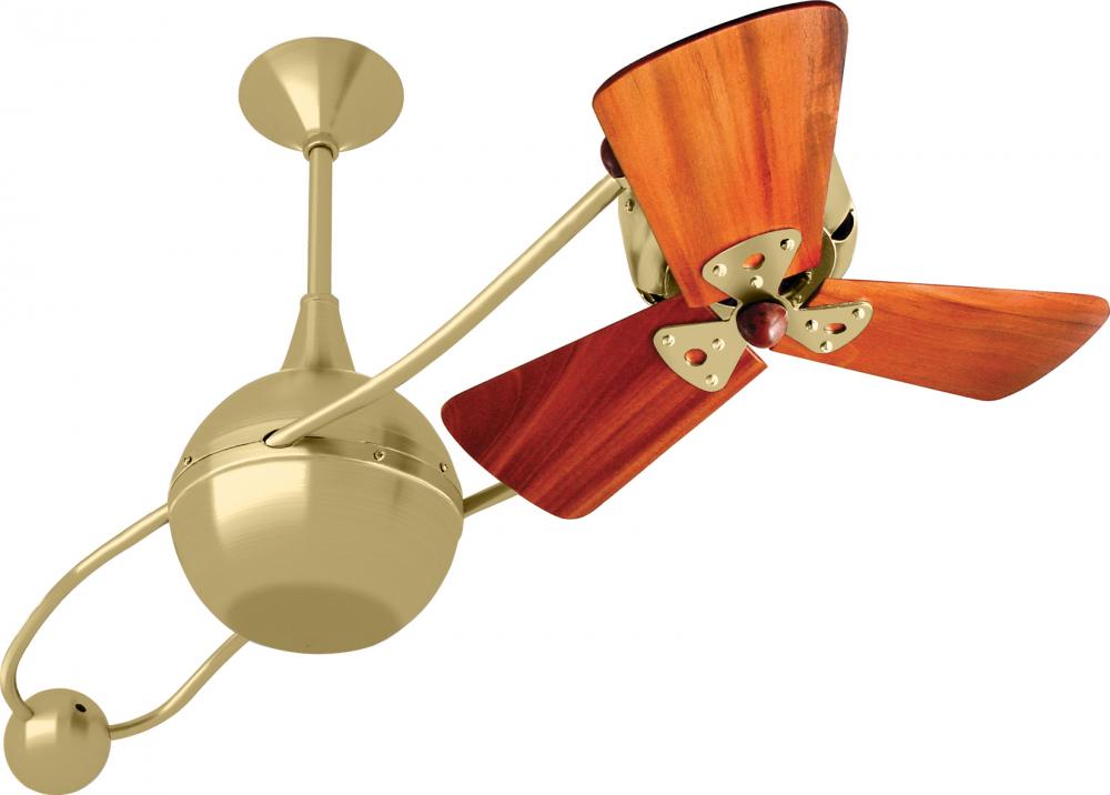 Brisa 360° counterweight rotational ceiling fan in Brushed Brass finish with solid sustainable ma