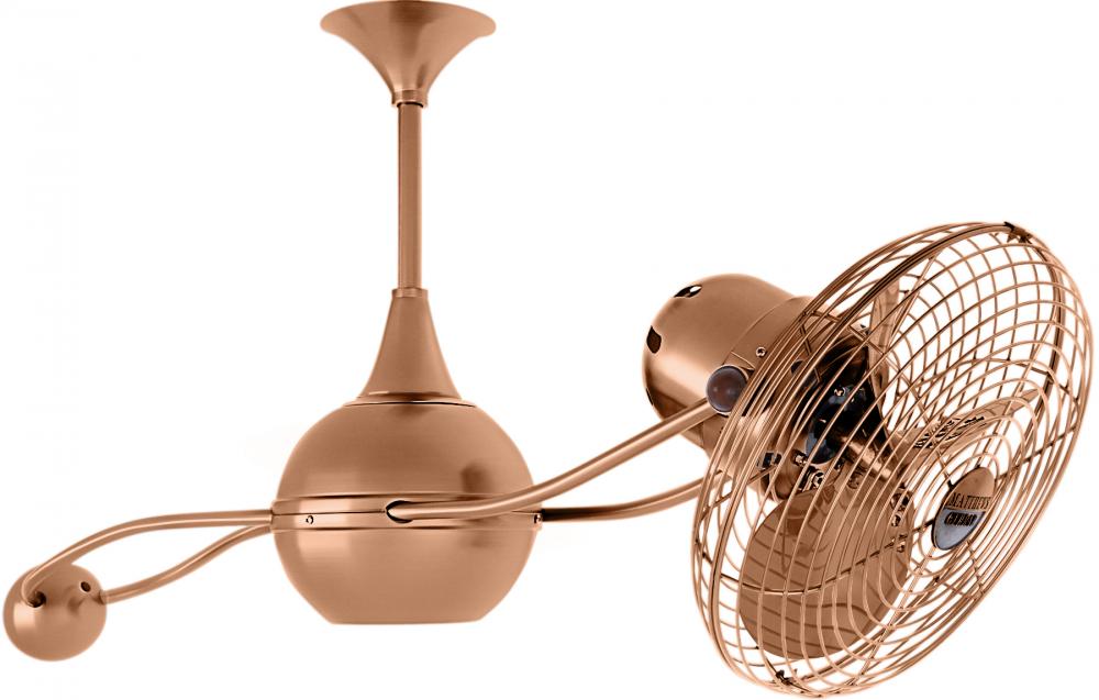 Brisa 360° counterweight rotational ceiling fan in Brushed Copper finish with metal blades.