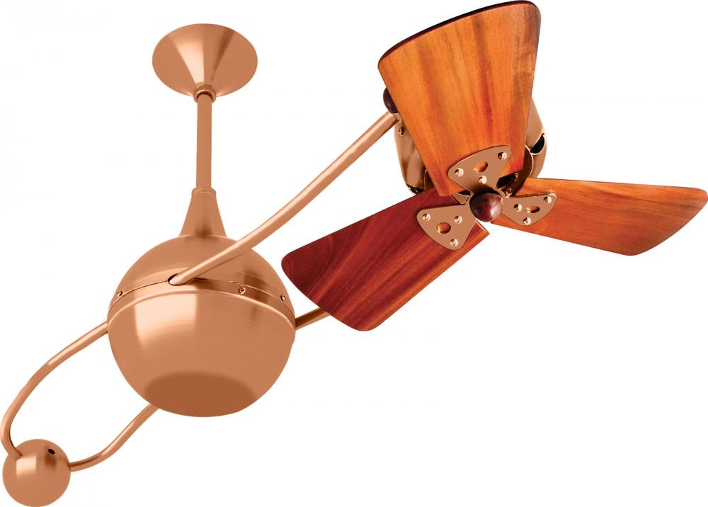 Brisa 360° counterweight rotational ceiling fan in Brushed Copper finish with solid sustainable m