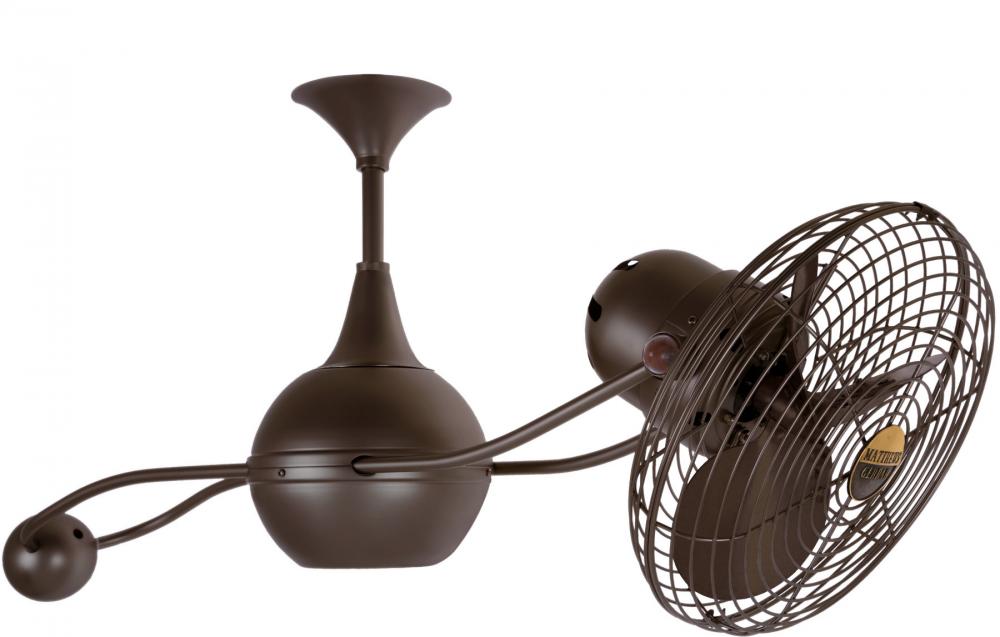 Brisa 360° counterweight rotational ceiling fan in Bronzette finish with metal blades.