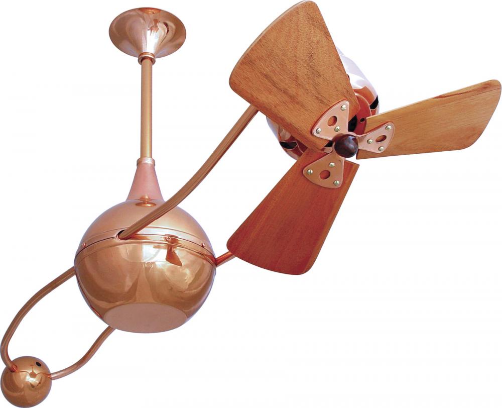 Brisa 360° counterweight rotational ceiling fan in Polished Copper finish with solid sustainable
