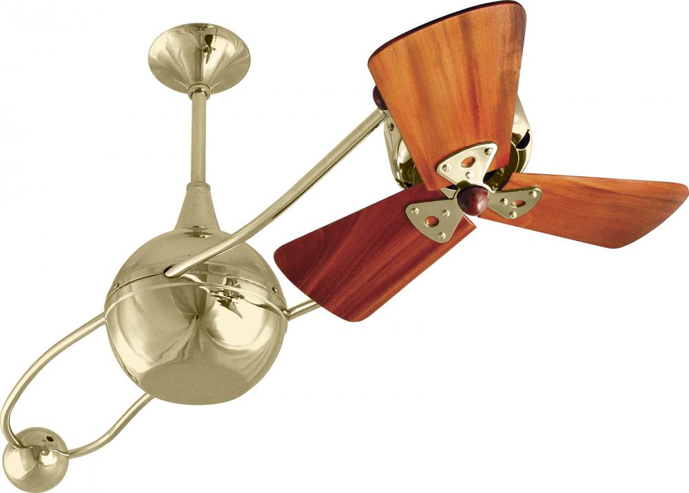 Brisa 360° counterweight rotational ceiling fan in Polished Brass finish with solid sustainable m