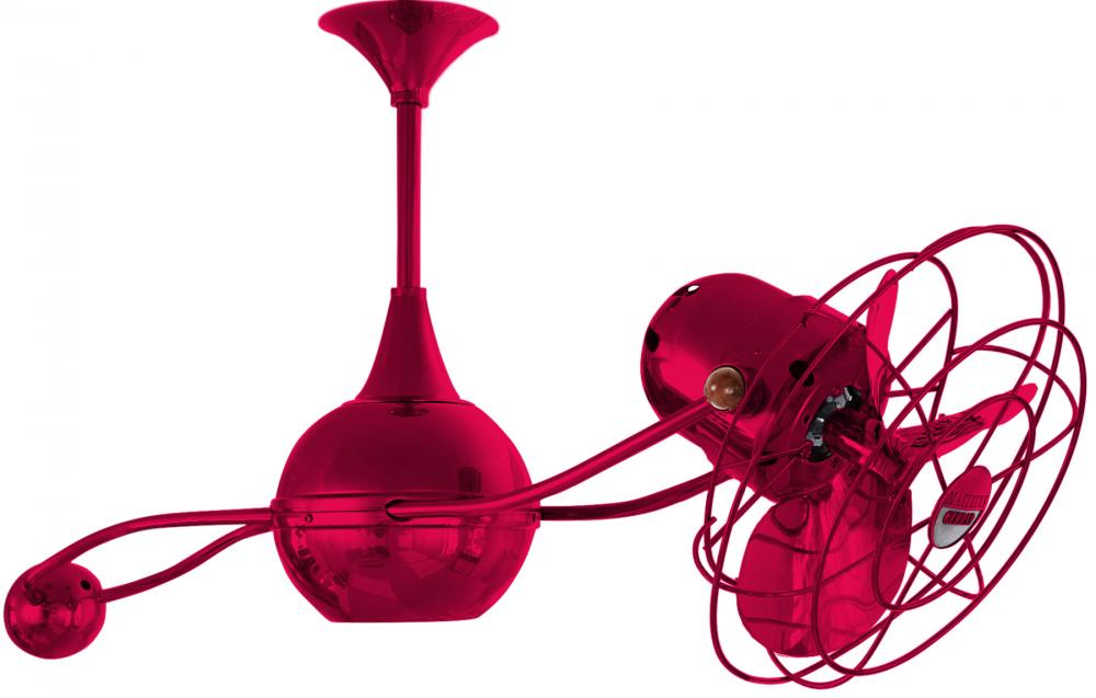 Brisa 360° counterweight rotational ceiling fan in Rubi (Red) finish with metal blades.