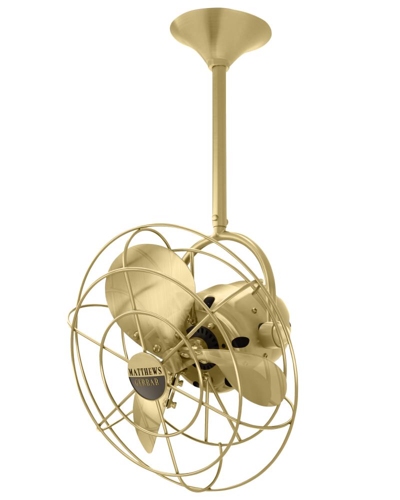 Bianca Direcional ceiling fan in Brushed Brass finish with metal blades.