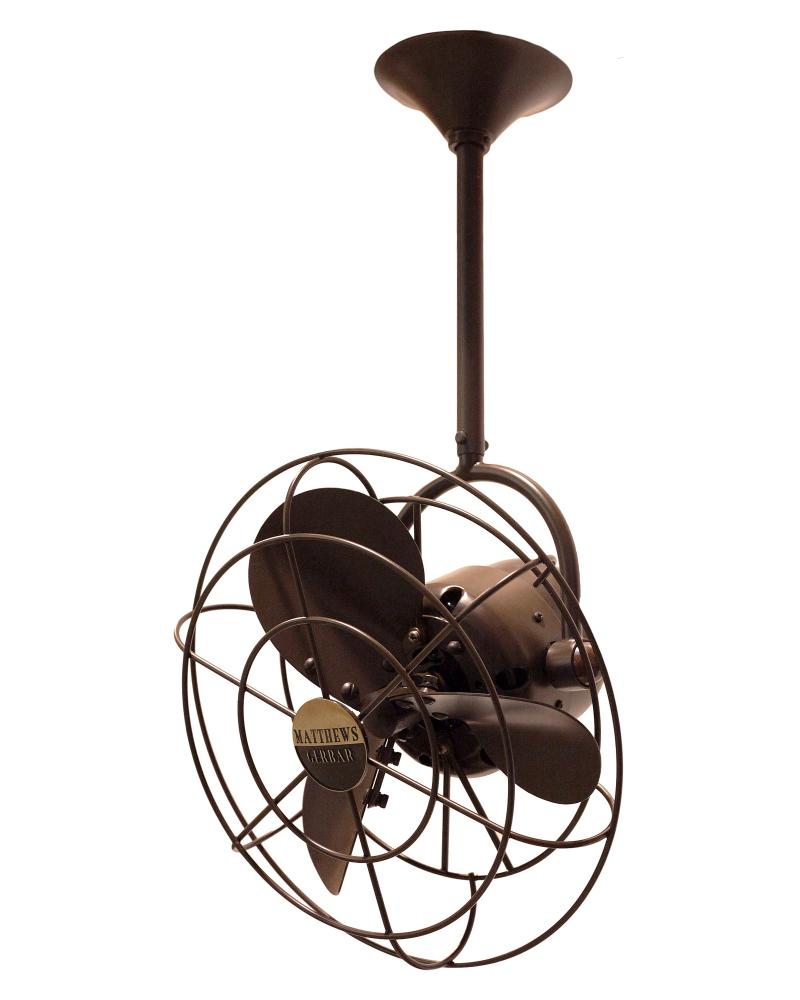 Bianca Direcional ceiling fan in Bronzette finish with metal blades.