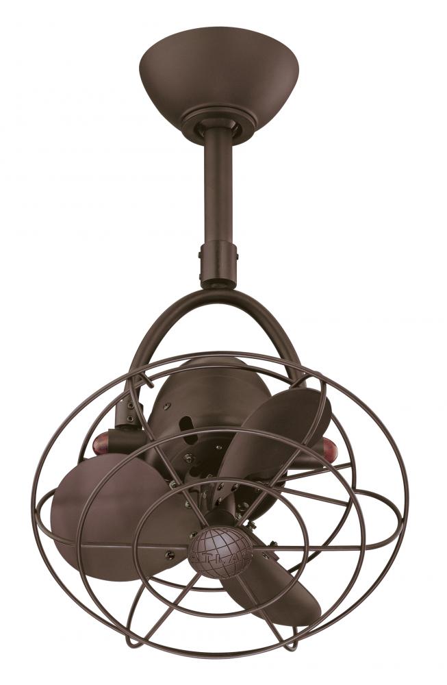 Diane oscillating ceiling fan in Textured Bronze finish with metal blades.