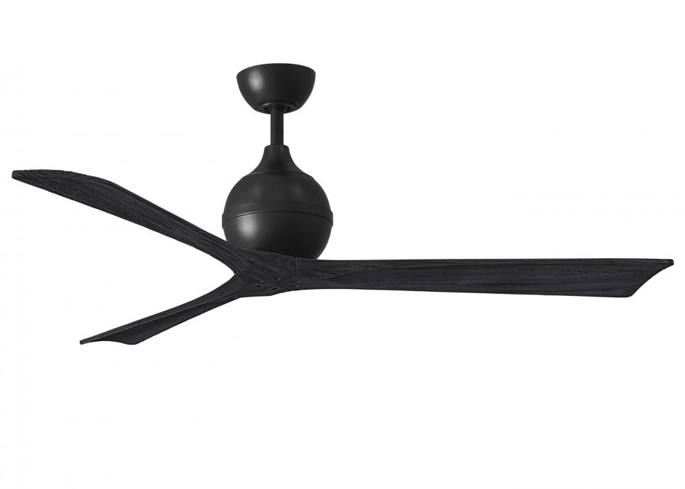 Irene-3 three-blade paddle fan in Matte Black finish with 60&#34; solid matte black wood blades.