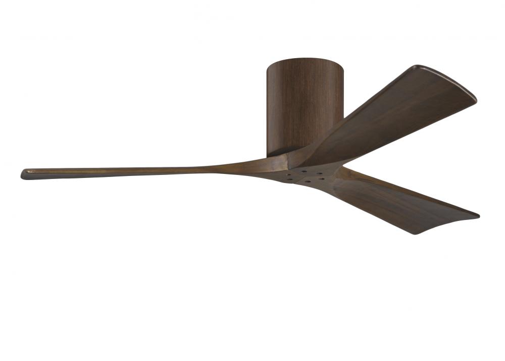 Irene-3H three-blade flush mount paddle fan in Walnut finish with 52” solid walnut tone blades.?