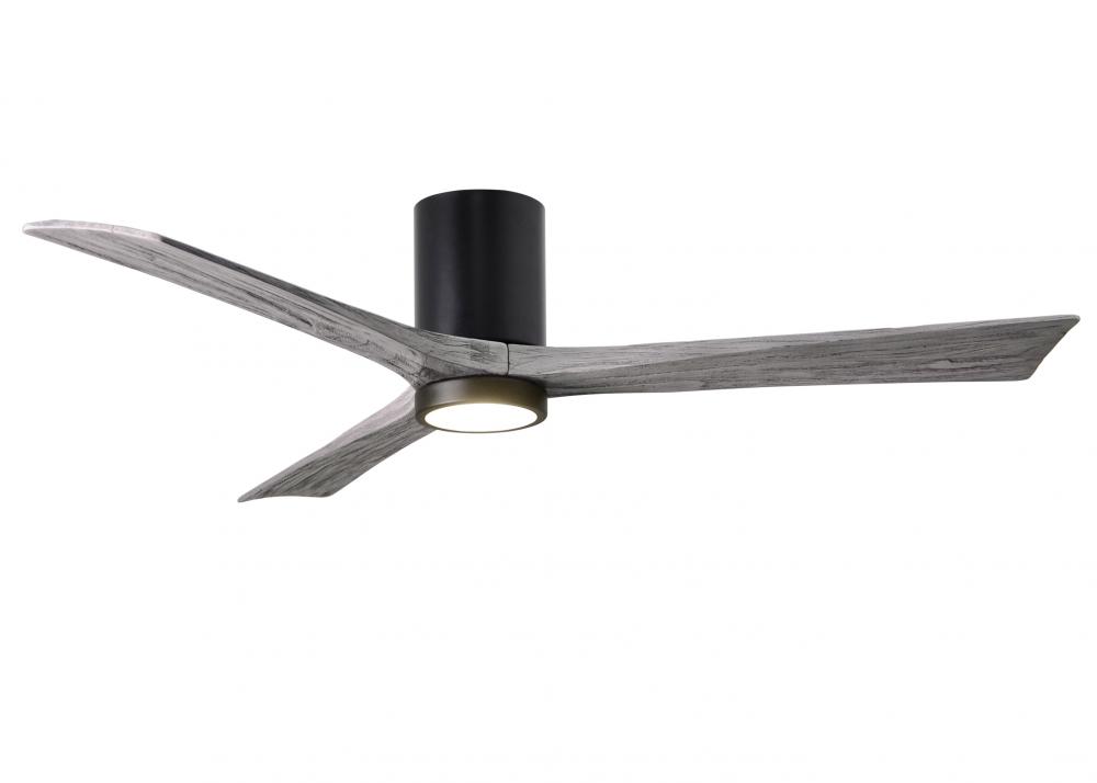 Irene-3HLK three-blade flush mount paddle fan in Matte Black finish with 60” solid barn wood ton