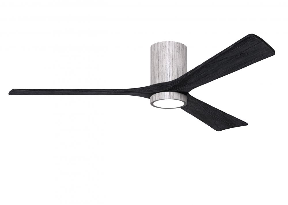 Irene-3HLK three-blade flush mount paddle fan in Barn Wood finish with 60” solid matte black woo