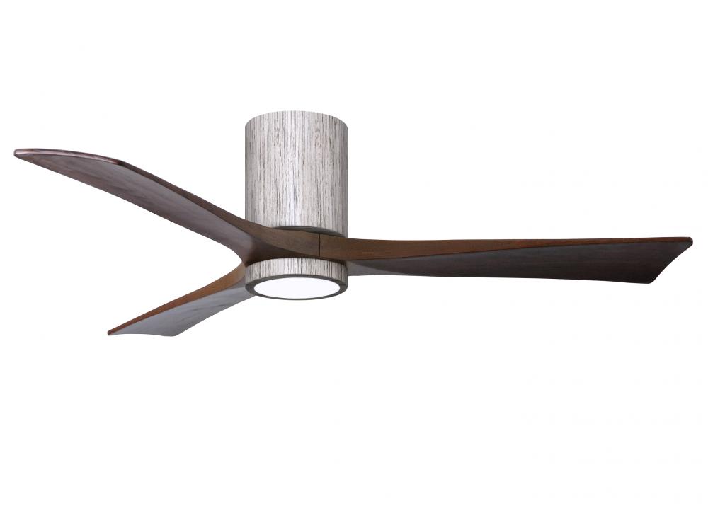 Irene-3HLK three-blade flush mount paddle fan in Barn Wood finish with 52” solid walnut tone bla