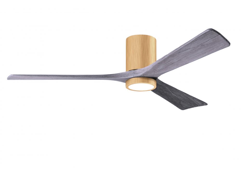 Irene-3HLK three-blade flush mount paddle fan in Brushed Pewter finish with 60” solid walnut ton