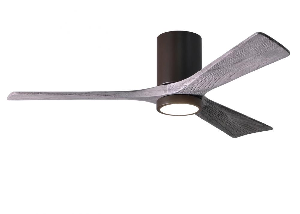 Irene-3HLK three-blade flush mount paddle fan in Textured Bronze finish with 52” solid barn wood